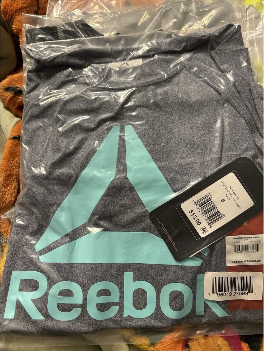 Reebok Kids Rash Guard Sz 8 Long Sleeve